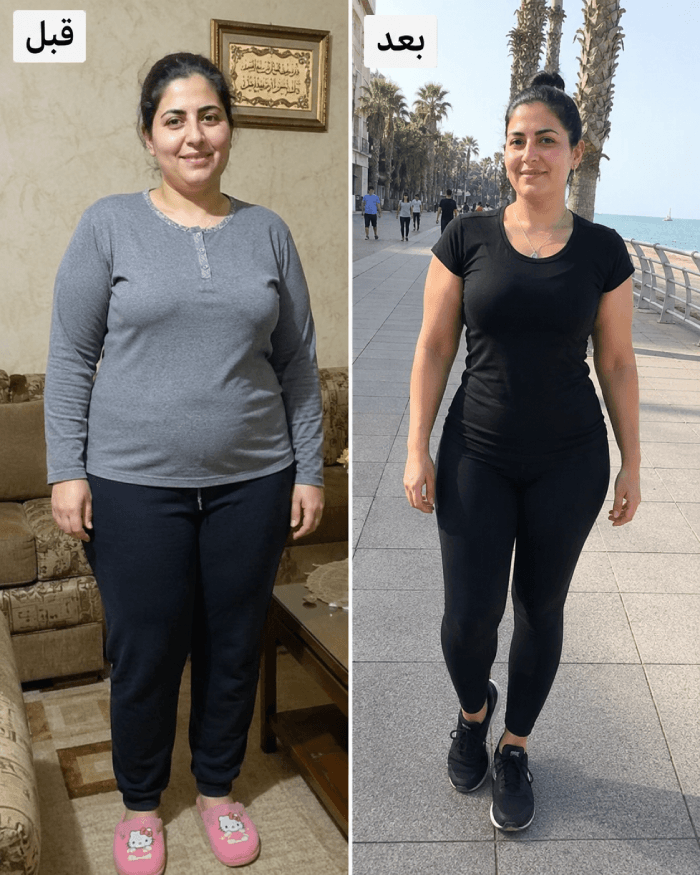 نتيجة عميل قبل وبعد Herbal Slim Coffee