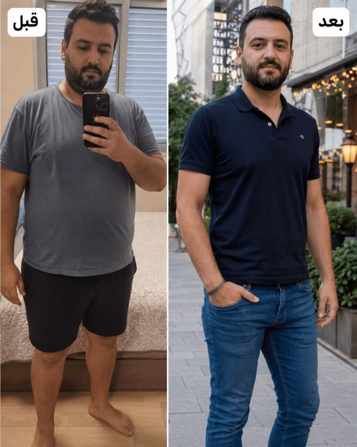 نتيجة عميل قبل وبعد Herbal Slim Coffee